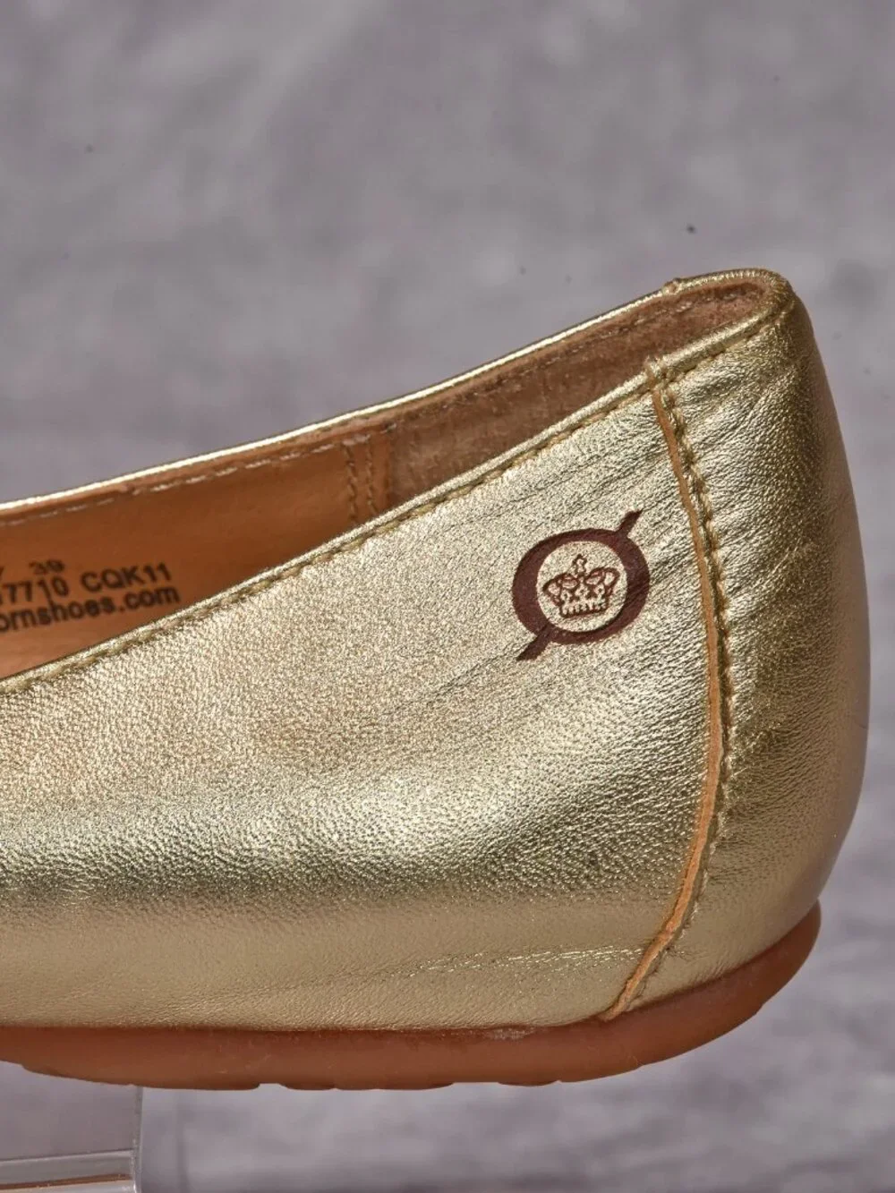Born Shoes Metallic Gold Lilly Knotted Flats Size 8/39 Leather Upper Gently Used - Picture 10 of 14